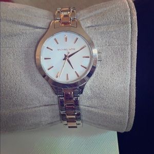 MK two toned watch MOP face